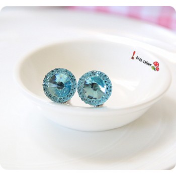 720 New Arrival Cute Round Ear Clips Children Clip Earrings Girl Resin Ear Clips FD961