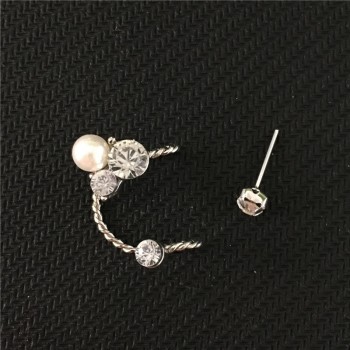 H:HYDE  Brincos Simulated Pearl Clip Earing boucle doreille Bijoux Austria Crystal Ear Cuff Earrings For Women Wedding Jewelry