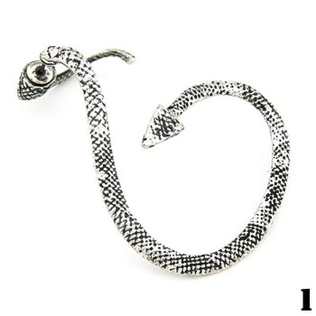 New Fashion Punk Snake Clip Earring Exaggerated Vintage Silver Metal Snake Ear Cuff One Ear Clip On Earrings For Women
