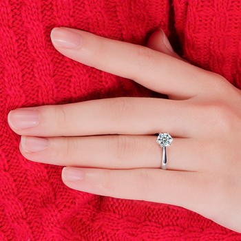 Jemmin 100% 925 Sterling Silver Woman CZ Crystal Wedding Engagement Finger Rings Super Shinning Cubic Zirconia Fine Jewelry