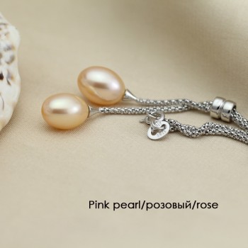 925 Silver Freshwater Pearl Pendant Necklace Women,Fashion Natural Pearl Pendants Jewelry Wife Mom Birthday Gift White 45cm