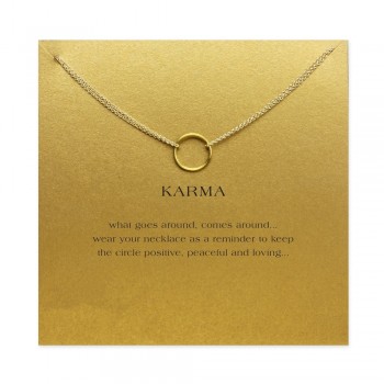 karma Double chain Circle necklace alloy Pendant necklace Clavicle Chains Statement Necklace Women FOMALHAUT Jewelry