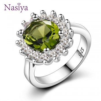 Hot Sale Fashion 925 Sterling Silver Jewelry Ring With High Quality Oval Topaz Gemstone Top Brand Party Rings Anniversary Gift