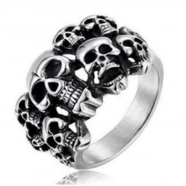 New fashion mens silver stainless steel skull ring gothic punk style ring attractive skull ring 8-11#