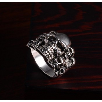 New fashion mens silver stainless steel skull ring gothic punk style ring attractive skull ring 8-11#