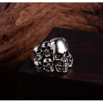 New fashion mens silver stainless steel skull ring gothic punk style ring attractive skull ring 8-11#