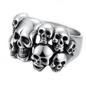 New fashion mens silver stainless steel skull ring gothic punk style ring attractive skull ring 8-11#