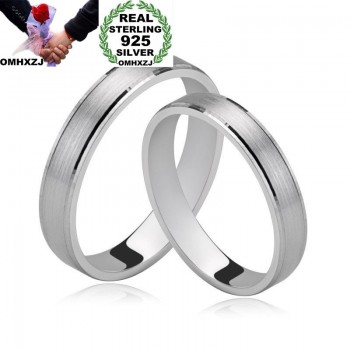 OMHXZJ Wholesale European Fashion Woman Man Party Wedding Gift Silver Simple Lovers 925 Sterling Silver Ring RR205
