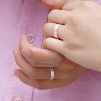 OMHXZJ Wholesale European Fashion Woman Man Party Wedding Gift Silver Simple Lovers 925 Sterling Silver Ring RR205