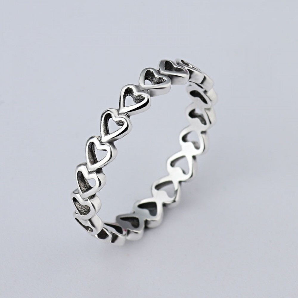 wholesale Hot Sale Fashion jewelry Real Pave Setting Plant Trendy LOVE 925 silver Retro woman Ring Ring