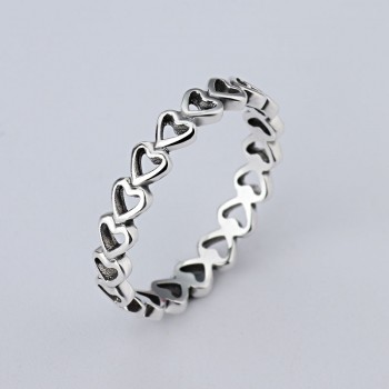 wholesale Hot Sale Fashion jewelry Real Pave Setting Plant Trendy LOVE 925 silver Retro woman Ring Ring