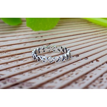 wholesale Hot Sale Fashion jewelry Real Pave Setting Plant Trendy LOVE 925 silver Retro woman Ring Ring