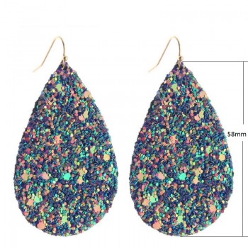 NeeFu WoFu Earring flash Leather Alloy Drip Large Long Water Drop Big Earrings Woman stick Brinco Ear Oorbellen Christmas Gift