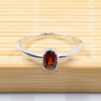 Promotion 925 silver ring inlay with 4 mm * 6 mm natural wine red garnet silver ring for wedding solid 925 silver garnet jewelry