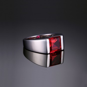 JewelryPalace Classics 3.4ct Pigeon Blood Ruby Ring For Men Solid 925 Sterling Silver Fashion Charm Vintage Jewelry Accessories