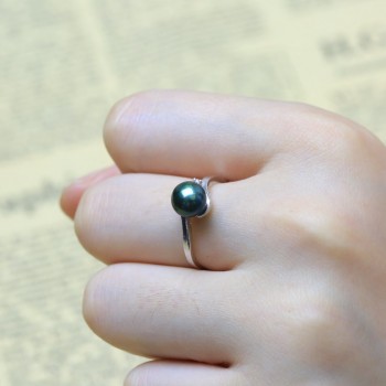 BaroqueOnly AAA Zircon Decoration Pearl Ring Fine Jewelry of Silver Freshwater Pearl Rings 925 Sterling Silver Rings for Women
