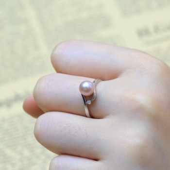 BaroqueOnly AAA Zircon Decoration Pearl Ring Fine Jewelry of Silver Freshwater Pearl Rings 925 Sterling Silver Rings for Women