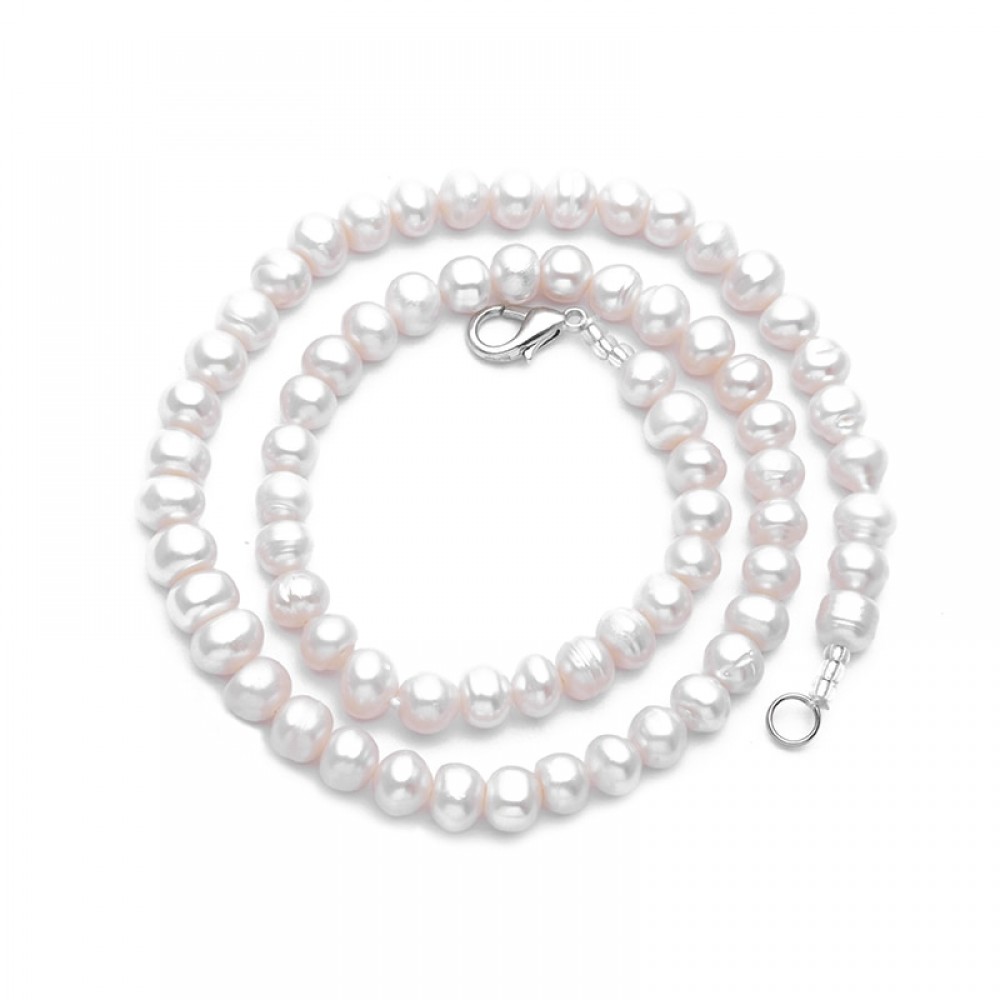 Fashion 100% Natural White Freshwater Pearl Wedding Party Necklace Womens Costume Jewelry Necklace Luxury Fine Jewelry
