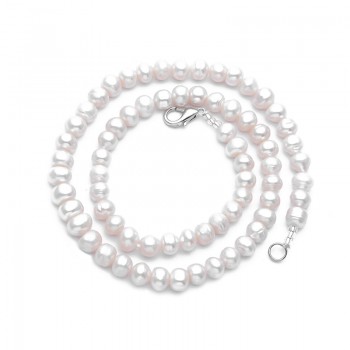 Fashion 100% Natural White Freshwater Pearl Wedding Party Necklace Womens Costume Jewelry Necklace Luxury Fine Jewelry