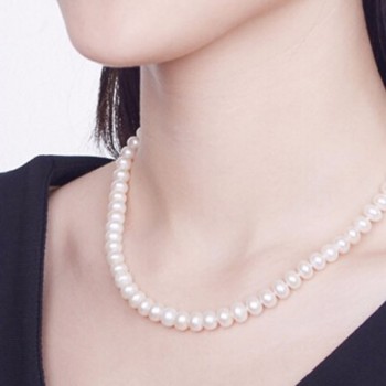 Fashion 100% Natural White Freshwater Pearl Wedding Party Necklace Womens Costume Jewelry Necklace Luxury Fine Jewelry