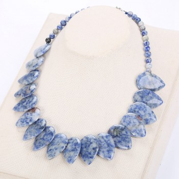 Natural agate Leaf Amber lapis lazuli obsidian turquoise Topaz Pendant Necklace Jewelry Turquoise Women Bijoux Homme Malachite