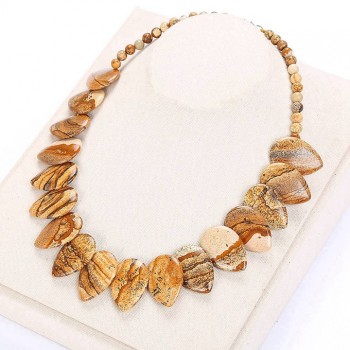 Natural agate Leaf Amber lapis lazuli obsidian turquoise Topaz Pendant Necklace Jewelry Turquoise Women Bijoux Homme Malachite