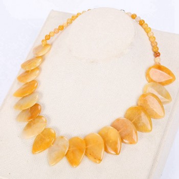 Natural agate Leaf Amber lapis lazuli obsidian turquoise Topaz Pendant Necklace Jewelry Turquoise Women Bijoux Homme Malachite