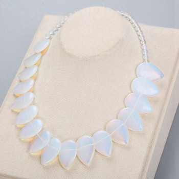 Natural agate Leaf Amber lapis lazuli obsidian turquoise Topaz Pendant Necklace Jewelry Turquoise Women Bijoux Homme Malachite