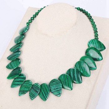 Natural agate Leaf Amber lapis lazuli obsidian turquoise Topaz Pendant Necklace Jewelry Turquoise Women Bijoux Homme Malachite
