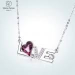 WARME FARBEN Crystal from Swarovski Necklace for Women Fine Jewelry Classic Love Letter Pendant Necklace Jewelry Gift Collares