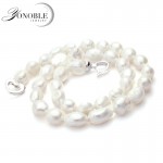 Genuine white baroque pearl necklace for women,long big freshwater Natural pearl necklaces jewelry 10-11mm girl best gift