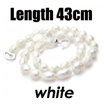 Genuine white baroque pearl necklace for women,long big freshwater Natural pearl necklaces jewelry 10-11mm girl best gift