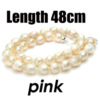 Genuine white baroque pearl necklace for women,long big freshwater Natural pearl necklaces jewelry 10-11mm girl best gift