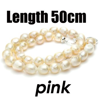 Genuine white baroque pearl necklace for women,long big freshwater Natural pearl necklaces jewelry 10-11mm girl best gift