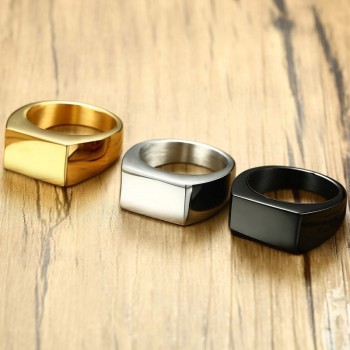 2019 Fashion Black Gold Silver Color Stainless Steel Mens Rings For Boy and Boy Friendship Men Ring Simple Jewelry Ring Male