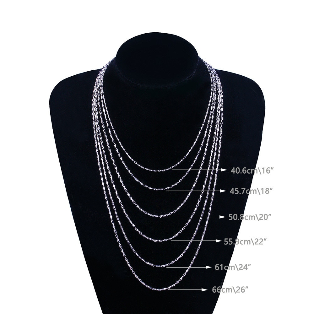 2g-10g Women Necklaces 925 Sterling Silver Curb Chain Link Necklaces Men Jewelry collares kolye Collier Hiphop 40-65cm H003-1