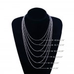2g-10g Women Necklaces 925 Sterling Silver Curb Chain Link Necklaces Men Jewelry collares kolye Collier Hiphop 40-65cm H003-1