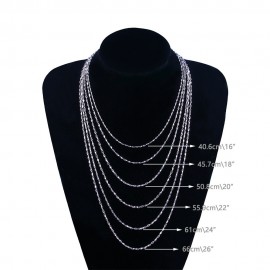 2g-10g Women Necklaces 925 Sterling Silver Curb Chain Link Necklaces Men Jewelry collares kolye Collier Hiphop 40-65cm H003-1