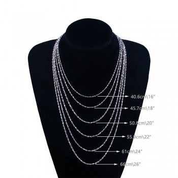 2g-10g Women Necklaces 925 Sterling Silver Curb Chain Link Necklaces Men Jewelry collares kolye Collier Hiphop 40-65cm H003-1