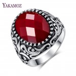 Antique Silver Classics Tibetan Silver With Big Red Stone Ring Free Shipping Vintage Jewelry For Men And Women NEW