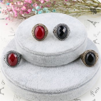Antique Silver Classics Tibetan Silver With Big Red Stone Ring Free Shipping Vintage Jewelry For Men And Women NEW