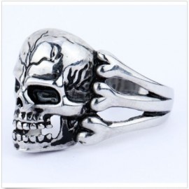 2019 Mans Ring Gothic Mens Skull Flower Biker Zinc alloy Ring Man fashion rings Free shipping Jewelry gift