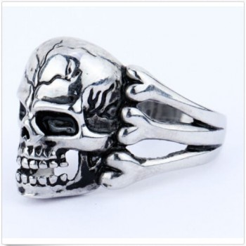 2019 Mans Ring Gothic Mens Skull Flower Biker Zinc alloy Ring Man fashion rings Free shipping Jewelry gift