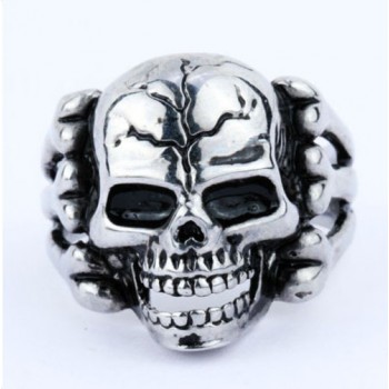 2019 Mans Ring Gothic Mens Skull Flower Biker Zinc alloy Ring Man fashion rings Free shipping Jewelry gift