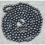 New 7-8mm Black real akoya Tahiti Cultured Pearl Necklace 50inch AA+