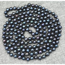 New 7-8mm Black real akoya Tahiti Cultured Pearl Necklace 50inch AA+