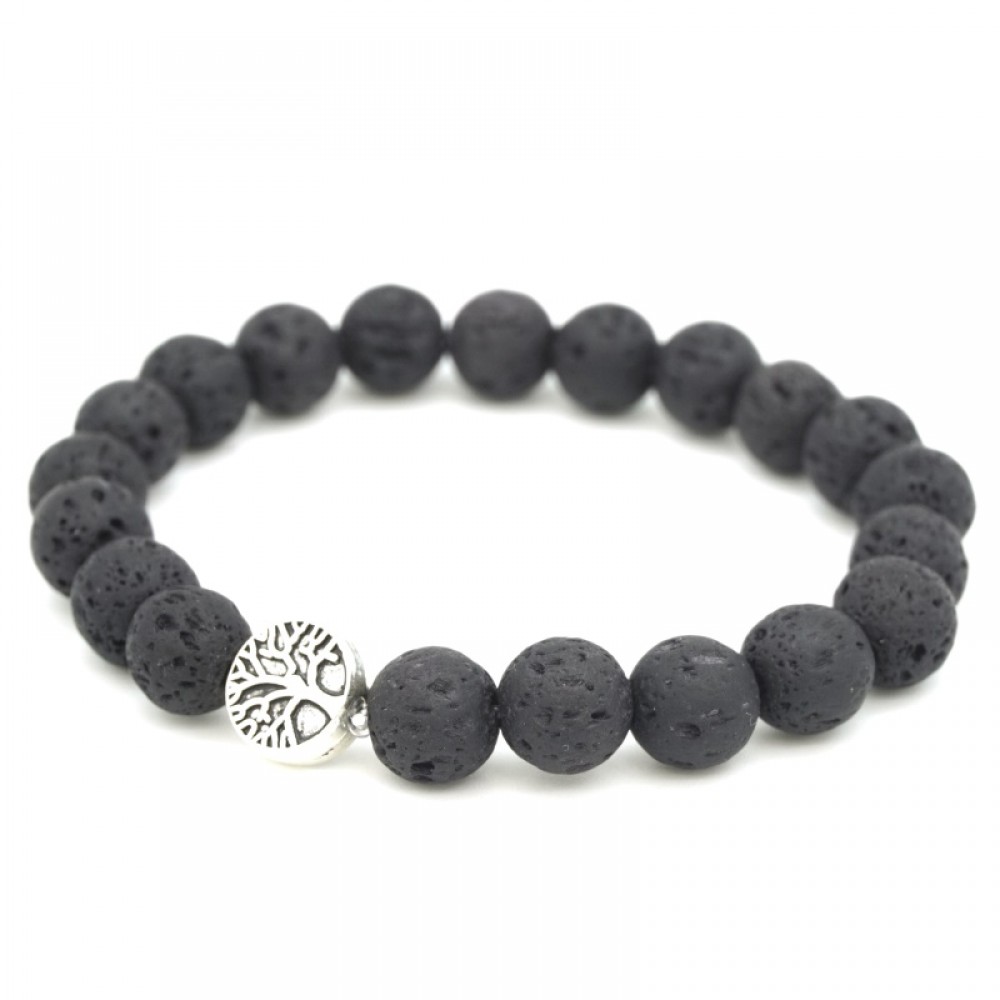 5 Styles Tree of Life Paw Charms 8mm Black Lava Stone Beads DIY Aromatherapy Essential Oil Diffuser Bracelet Yoga Strand Jewelry