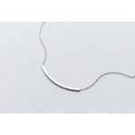 100% Real. 925 Sterling Silver Fine Jewelry Straight Arch Bar Geometric Necklace Pendant GTLX1518