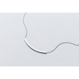 100% Real. 925 Sterling Silver Fine Jewelry Straight Arch Bar Geometric Necklace Pendant GTLX1518
