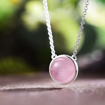 Lotus Fun Real 925 Sterling Silver Designer Fine Jewelry Natural Candy Color Gemstones Classic Round Pendant Necklace for Women